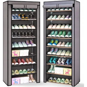 Šatní skříň Kinger Skříň TEXTILNÍ BOTAŘNICKÁ SKŘÍŇ 60 x 160 x 30 cm odstíny šedé