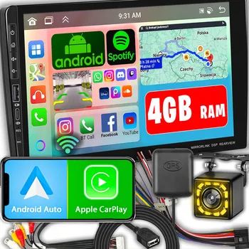 Autorádio 2DIN AUTORÁDIO ANDROID AUTO CARPLAY RDS WIFI GPS DSP FM 9" 4GB