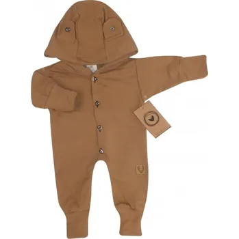Dětský overall Z&Z Dětský teplákový overálek s knoflíčky a kapucí, hnedý - 68 (3-6m)