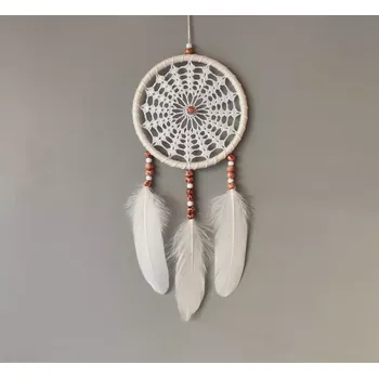 Lapač snů Lapač zlých snů - bílý 15 x 40 cm č.3 (S husím peřím )