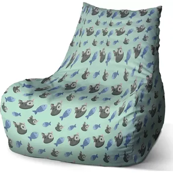 Sedací pytel Sablio Sedací vak Bean Kočky a rybičky - 60 x 70 x 70 cm