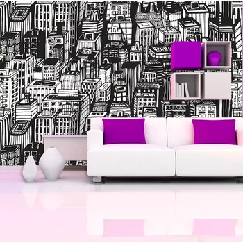 Tapeta Sablio Tapeta Kreslené mrakodrapy - 125x75 cm