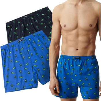 Pánské spodní prádlo PÁNSKÉ BOXERKY Atlantic 2MBH-006 volné 100% BAVLNA 2 PÁRY - XL