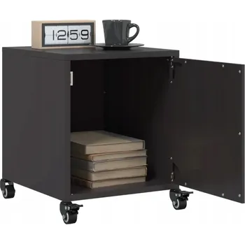 Noční stolek Noční stolky, 2 ks, černé, 36x39x43,5 cm, ocel