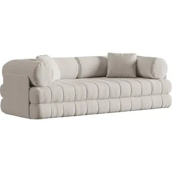 Pohovka Cosmopolitan Design Světle béžová bouclé rozkládací pohovka Kemi 206 cm