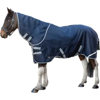 Deka pro koně HKM Deka výběhová Carina HKM, s krkem, 200 g, deep blue Délka zad: 155 cm