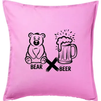 Polštář Anglický slovníček - Bear Beer - Polštář 50x50 - 50x50 - Pouze potah ( Růžová )