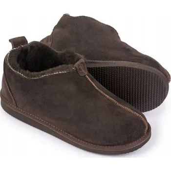 Pánská zimní obuv Horské papuče kožené Bambosze UNISEX zateplené ovčí vlnou 40