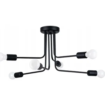 Lustr NORAH 6 černý stropní svítidlo do obýváku, kuchyně, nad stůl, LED