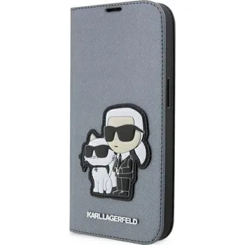 Pouzdro na mobilní telefon Flipové pouzdro Karl Lagerfeld pro Apple iPhone 14 Pro stříbrné