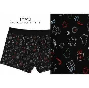 Pánské spodní prádlo Pánské boxerky M vtipné s motivem Vánoc Noviti sváteční černé