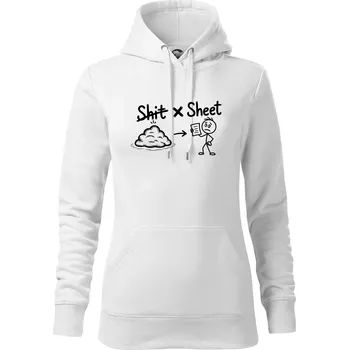 Dámská mikina Anglický slovníček - Shit - Sheet - Mikina dámská Cape s kapucí - S ( Bílá )