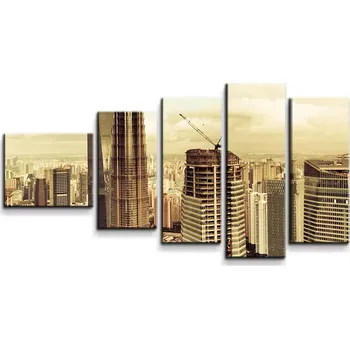 Obraz Sablio Obraz - 5-dílný Mrakodrapy 4 - 100x60 cm