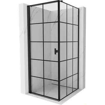 Mexen Mist-B sprchová kabina otočná levá 70 x 70 cm, černá mřížka, černá - 8A2T-070-070-70-77-L Sprchové kouty