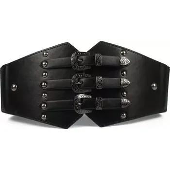 Opasek Dámský široký korzetový vintage pásek Gabin Černý