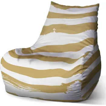 Sedací pytel Sablio Sedací vak Bean Zlaté pruhy - 100 x 90 x 45 cm