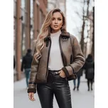 Hnědý dámský zateplený semišový krátký kabátek KASAMIRA TY4740z Velikost: S