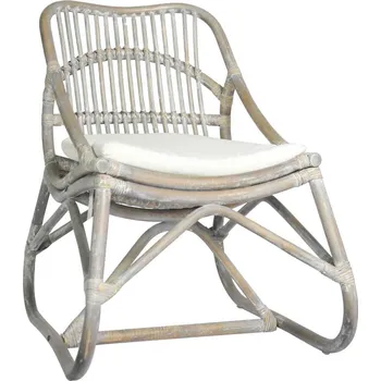 Jídelní židle vidaXL Ratanová židle šedá len