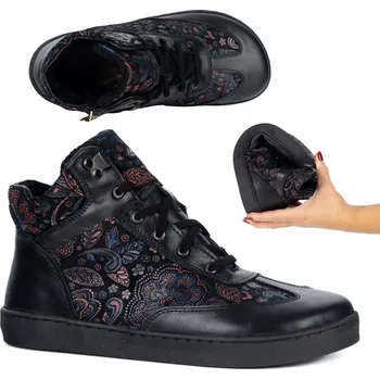 Dámská zimní obuv Dámské BAREFOOT zimní boty 201MP z přírodní kůže černé vel. 39