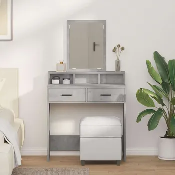 Toaletní stolek vidaXL Kosmetický stůl Betonově šedá 79 x 41 x 140 cm kompozitní dřevo