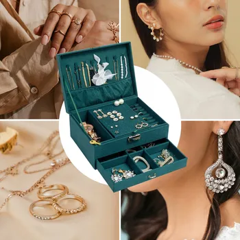 Šperkovnice Šperkovnice pro uložení bižuterie Be-active zelená se zámkem