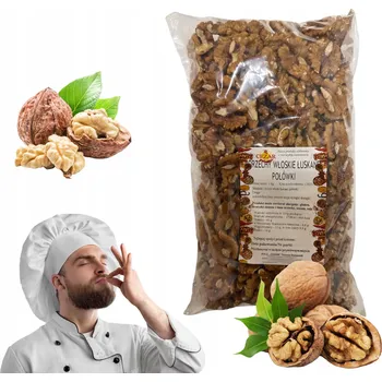 Vlašské Ořechy Loupané Půlky ořechů Italský 1 KG Přírodní kousky zdravé