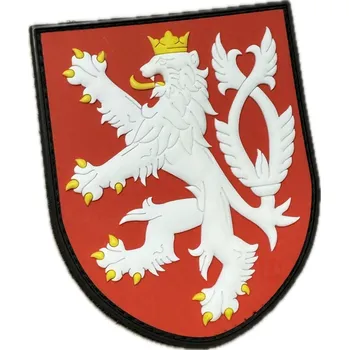 Nášivka Plastové 3D patche 3D gumová nášivka ČESKÝ LEV - Červená