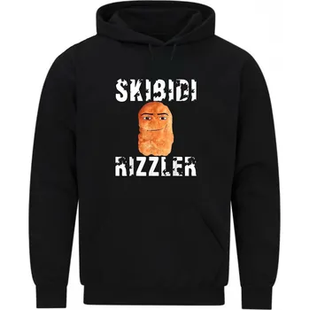 Pánská mikina Pánská mikina Skibidi Rizzler Nugetka (Velikost: 5XL, Barva: Černá)