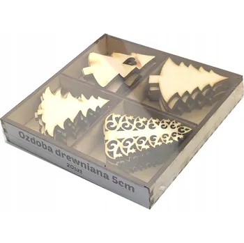 Vánoční dekorace Dřevěné ozdoby na vánoční stromeček, 20 kusů