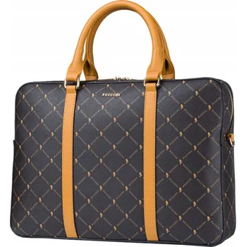 Kabelka Dámská kabelka Puccini BLXP0006 hnědá, aktovka, na notebook 14''