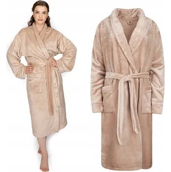 Dámský župan ŽUPAN WELLSOFT UNISEX MĚKKÝ TEPLÝ SILNÝ ELEGANTNÍ M CHILA BÉŽOVÝ