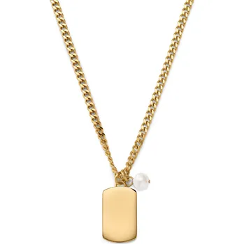 Náhrdelník Ocata | Náhrdelník zlaté barvy s&nbsp;psí známkou a perlou - Lucleon