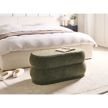 Taburet Buklé taburet zelený velký oválný stylová lavička moderní obývací pokoj ložnice dekorace Beliani