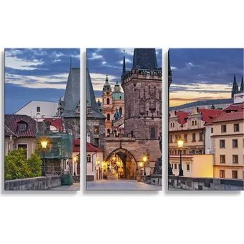 Obraz Sablio Obraz - 3-dílný Karlův most - 120x80 cm