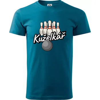 Pánské tričko Kuželkář - Kuželky - Klasické pánské triko vyšší gramáže - M ( Petrolejová )