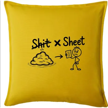 Polštář Anglický slovníček - Shit - Sheet - Polštář 50x50 - 50x50 - Pouze potah ( Žlutá )