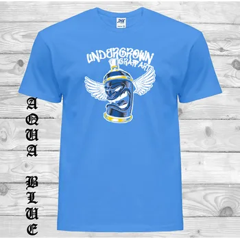 Pánské tričko levne-bavlnene-vtipne-tricko-potisk-sprej-graffiti Barva: Aqua - modrá, velikost: XL