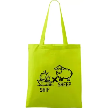 Anglický slovníček - Ship sheep - Taška bavlněná - 42 x 38 cm ( Limetková )