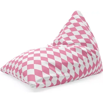 Sedací pytel Sablio Sedací vak Triangl Růžovobílé kosočtverce: 120 x 100 x 100 cm