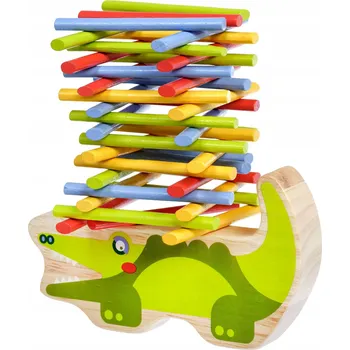 Dřevěná hračka Krokodýl - dřevěná balanční hra 41 dílů