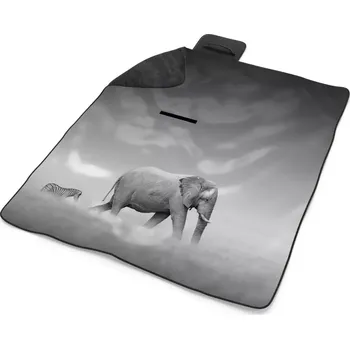 deka Sablio Plážová deka Slon a zebra: 200x140 cm