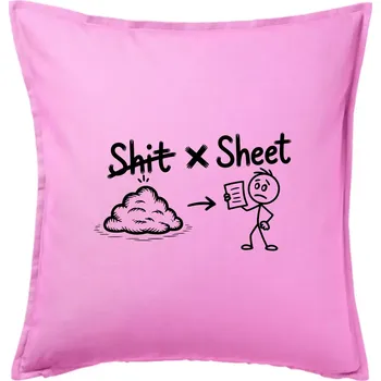 Polštář Anglický slovníček - Shit - Sheet - Polštář 50x50 - 50x50 - Pouze potah ( Růžová )