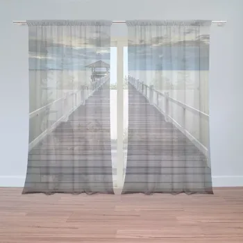 Záclona Sablio Záclony Dřevěné molo: 2ks 150x250cm