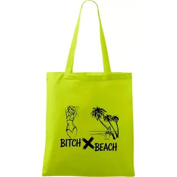 Anglický slovníček - Bitch Beach - Taška bavlněná - 42 x 38 cm ( Limetková )