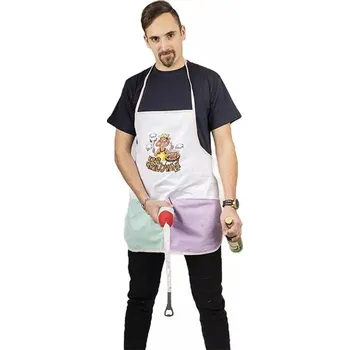 Kuchyňská zástěra Král grilování buřt - zástěra s otvírákem