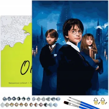 Malování Podle Čísel s rámečkem Sada Obraz Přátelé Harry Potter 40x50 cm