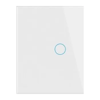 vypínač 2x SKLENĚNÝ SCHODIŠŤOVÝ DOTYKOVÝ SPÍNAČ LED 1-TLAČÍTKOVÝ JEDNODUCHÝ bílý