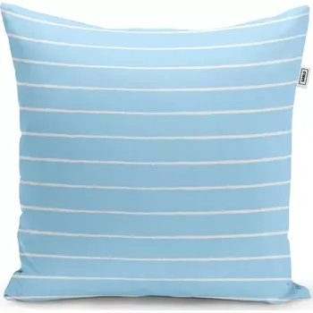 Polštář Sablio Polštář Bílé linky na modré - 40x40 cm