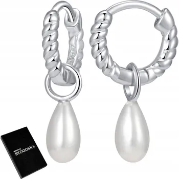 Náušnice POSTŘÍBŘENÉ NÁUŠNICE S PERLAMI, ZÁVĚSNÉ, ANGLICKÉ ZAPÍNÁNÍ, STŘÍBRO 925