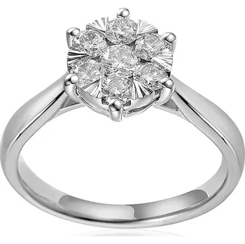 Prsten Briliantový zásnubní prsten z bílého zlata 0.60 ct IZBR897A + dárkové balení LUXUS zdarma